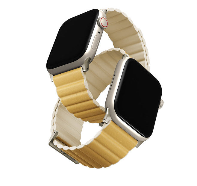 Uniq Revix Premium Edition Reversible Magnetic Apple Watch Strap 41/40/38mm | Canary Yellow/ivory Uniq Revix Premium Edition Reversible Magnetic Apple Watch Strap 41/40/38mm | Canary Yellow/ivory